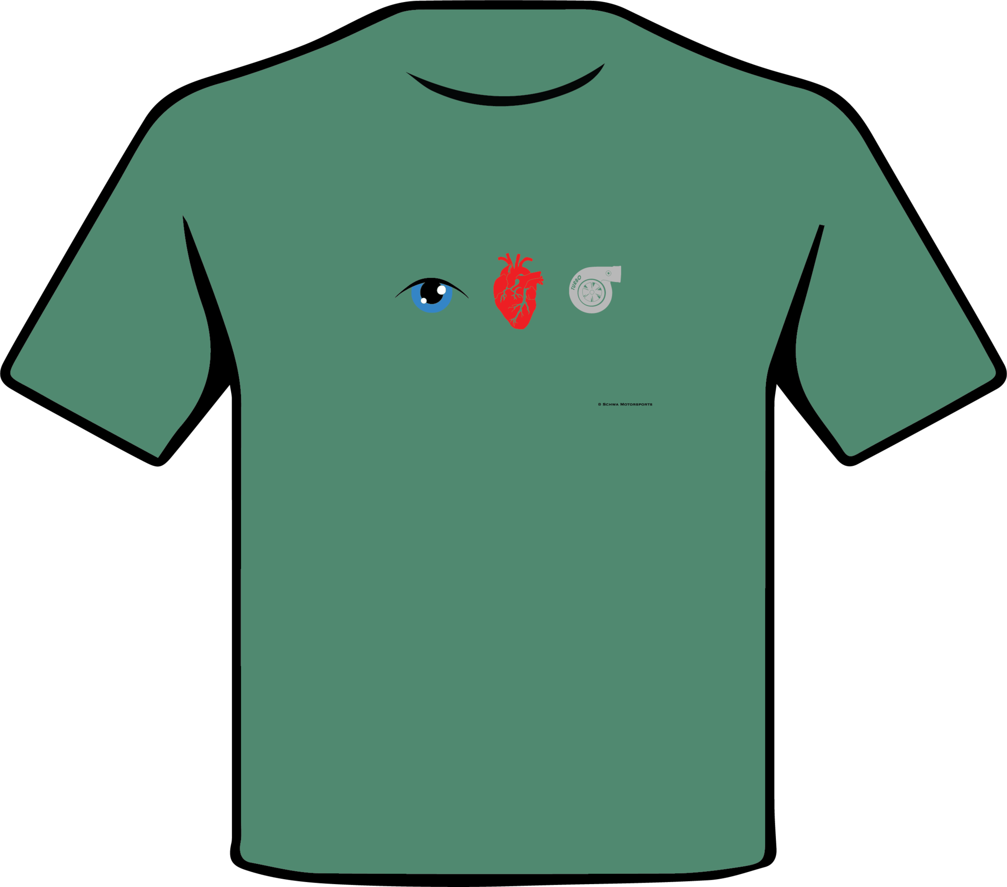 Eye Heart Turbo Multi Color T-Shirt