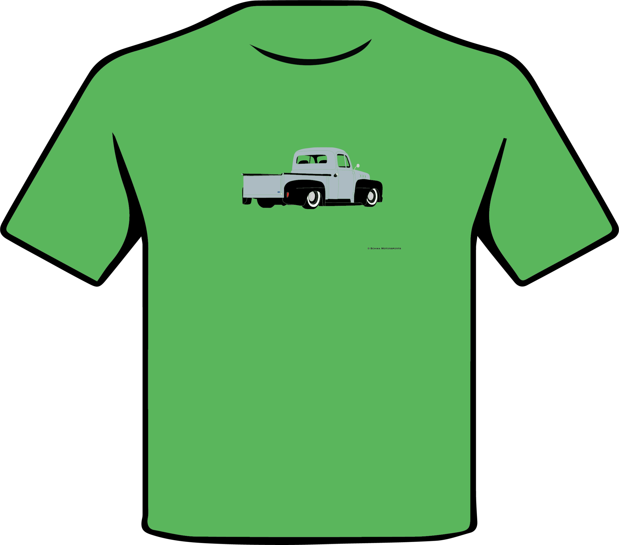Ford F1 Hotrod Pickup Truck Rear 3/4 Angle Multi Color T-Shirt