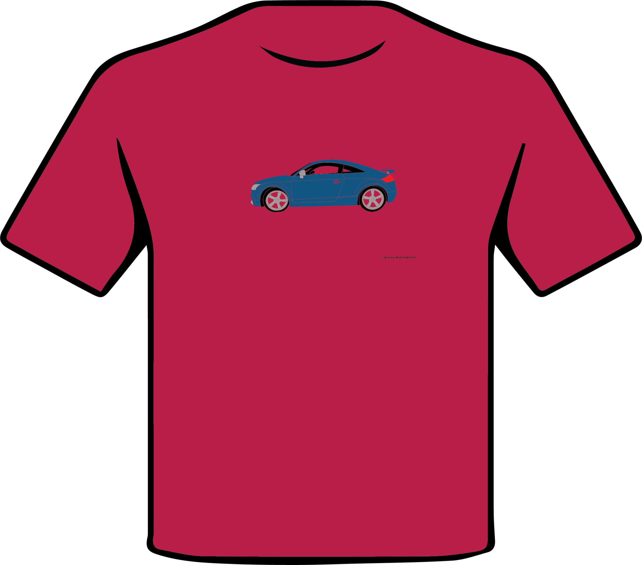 Audi TT RS Side View Multi Color T-Shirt