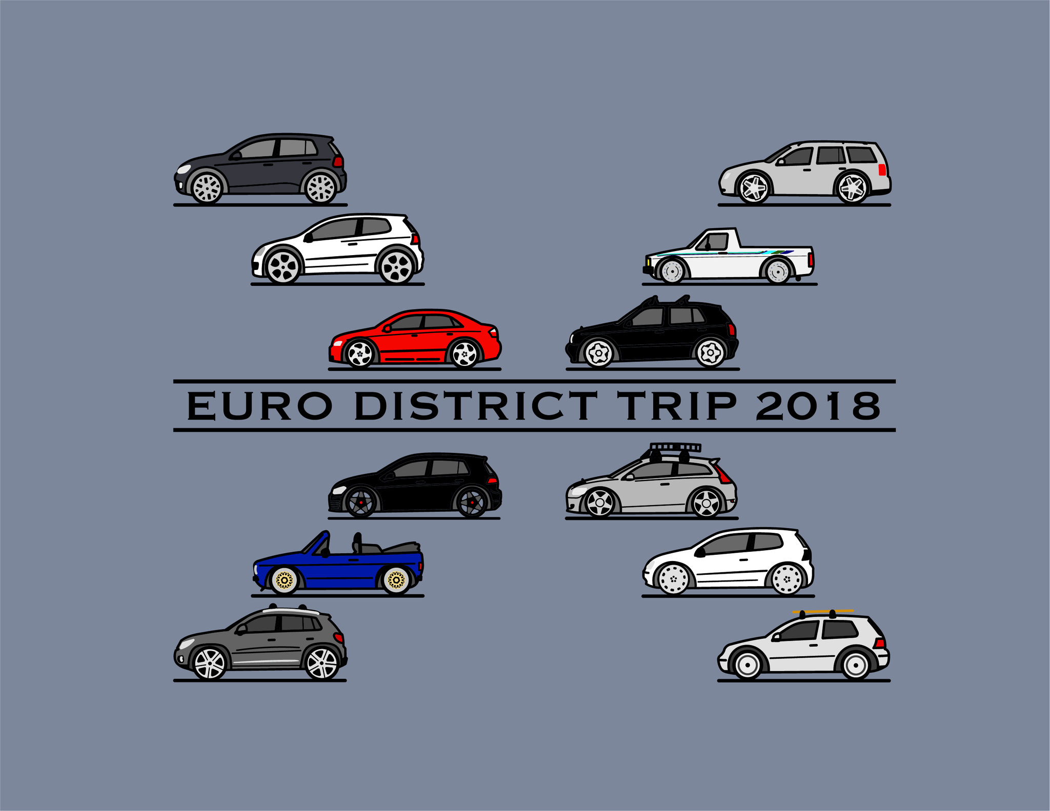 Euro District 2018 Trip Multi Color T-Shirt