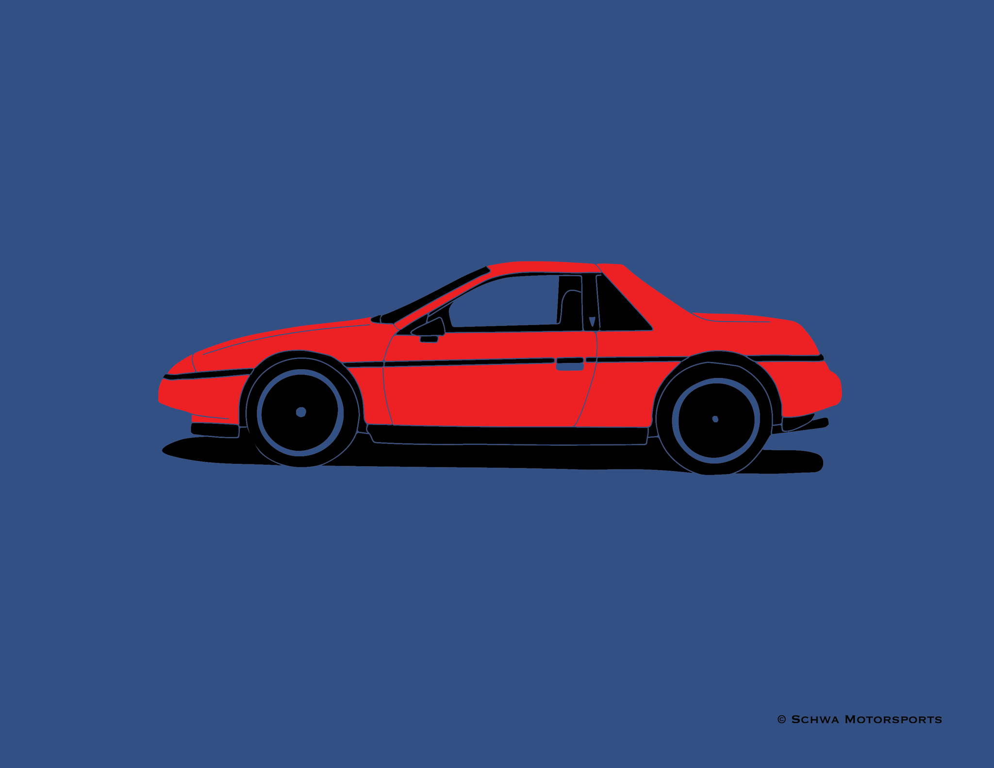 Pontiac Fiero Coupe Side View T-Shirt