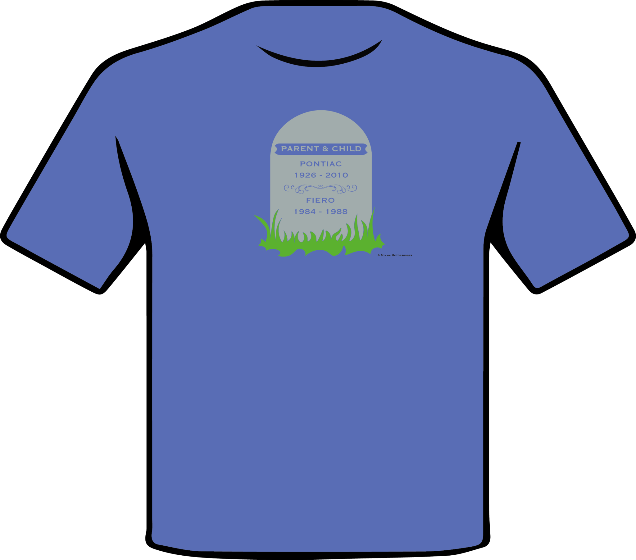 Pontiac Fiero Tribute Tombstone Multi Color T-Shirt