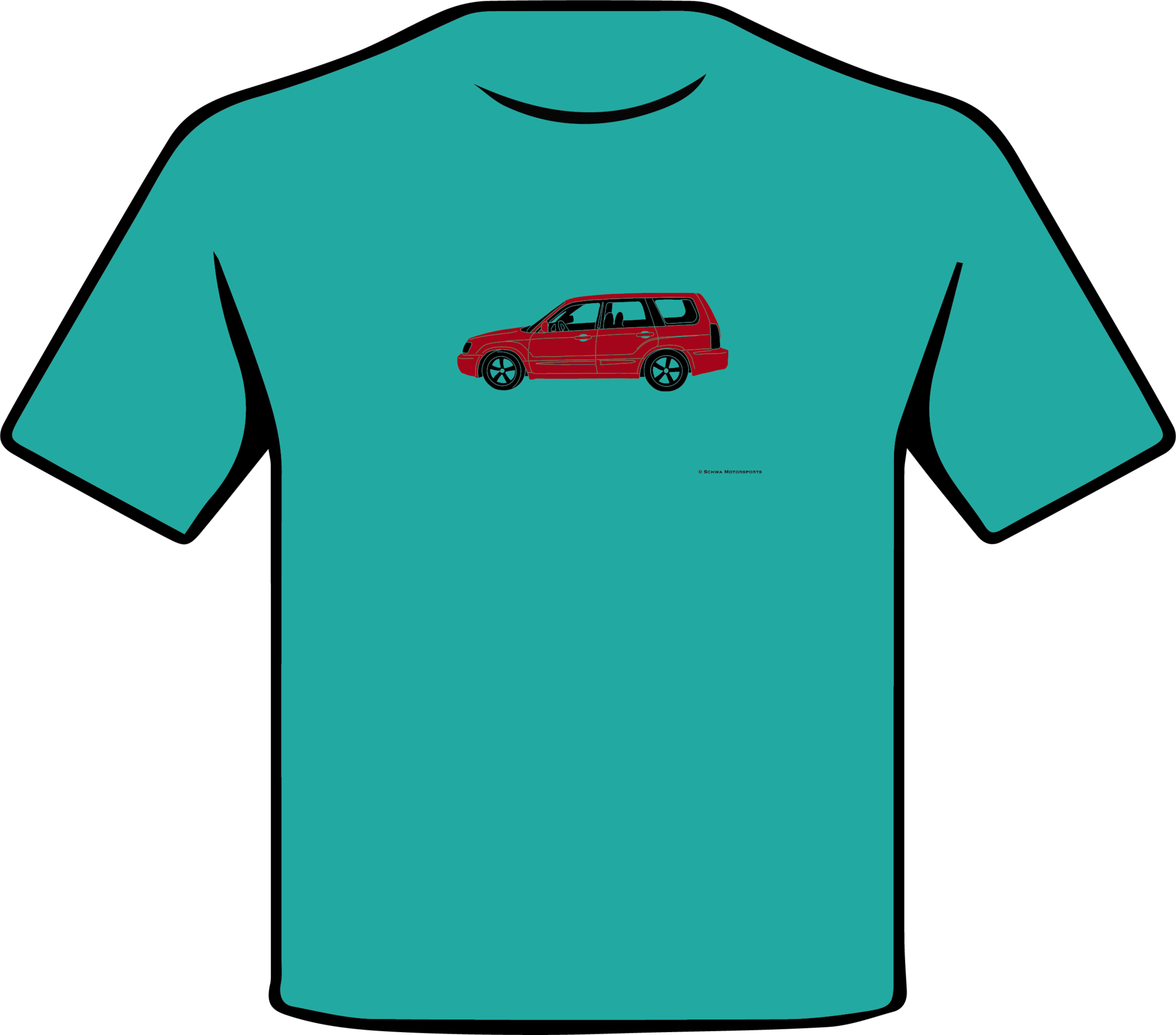 Subaru Forester Side View Multi Color T-Shirt