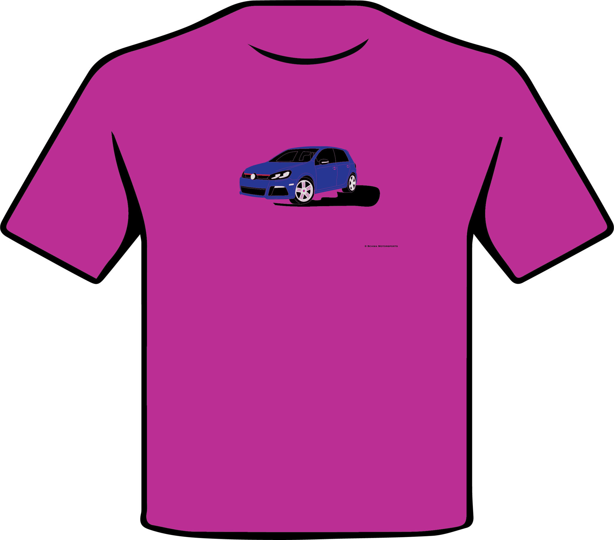 Volkswagen Golf R Front 3/4 Angle Multi Color T-Shirt