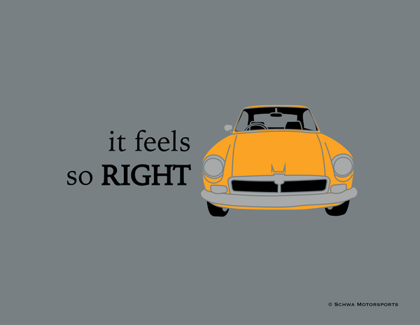 Right Hand Drive MGB GT It Feels SO Right Multi Color T-Shirt