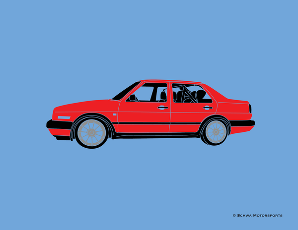 Volkswagen MK2 Jetta Side View Multi Color T-Shirt