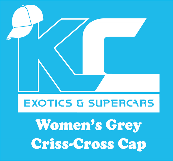 KC Exotics and Supercars Women's Grey Criss Cross Cap Hat