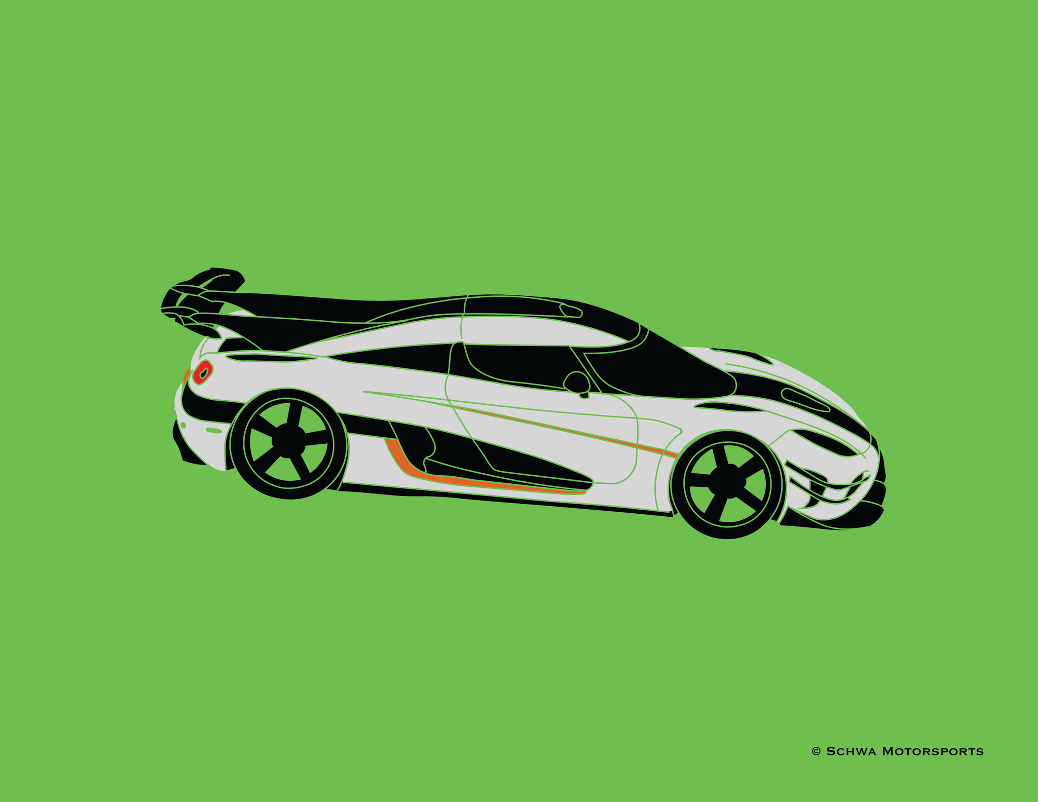 Koenigsegg One:1 Upper Side View Multi Color T-Shirt