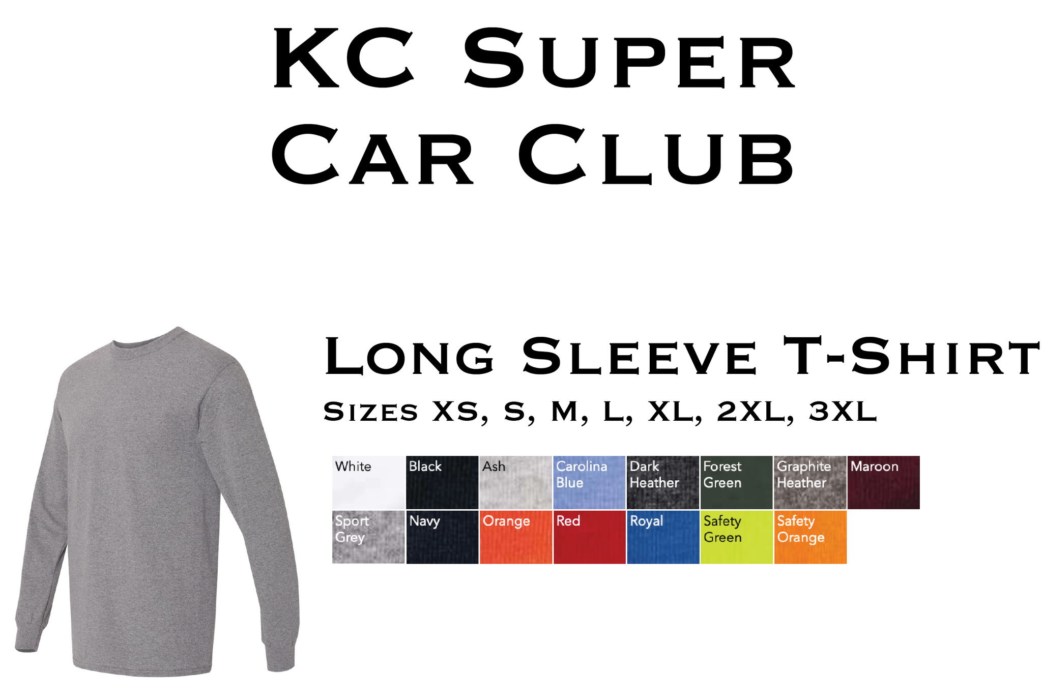 KC Exotics and Supercars Club COTA Long Sleeve T-Shirt