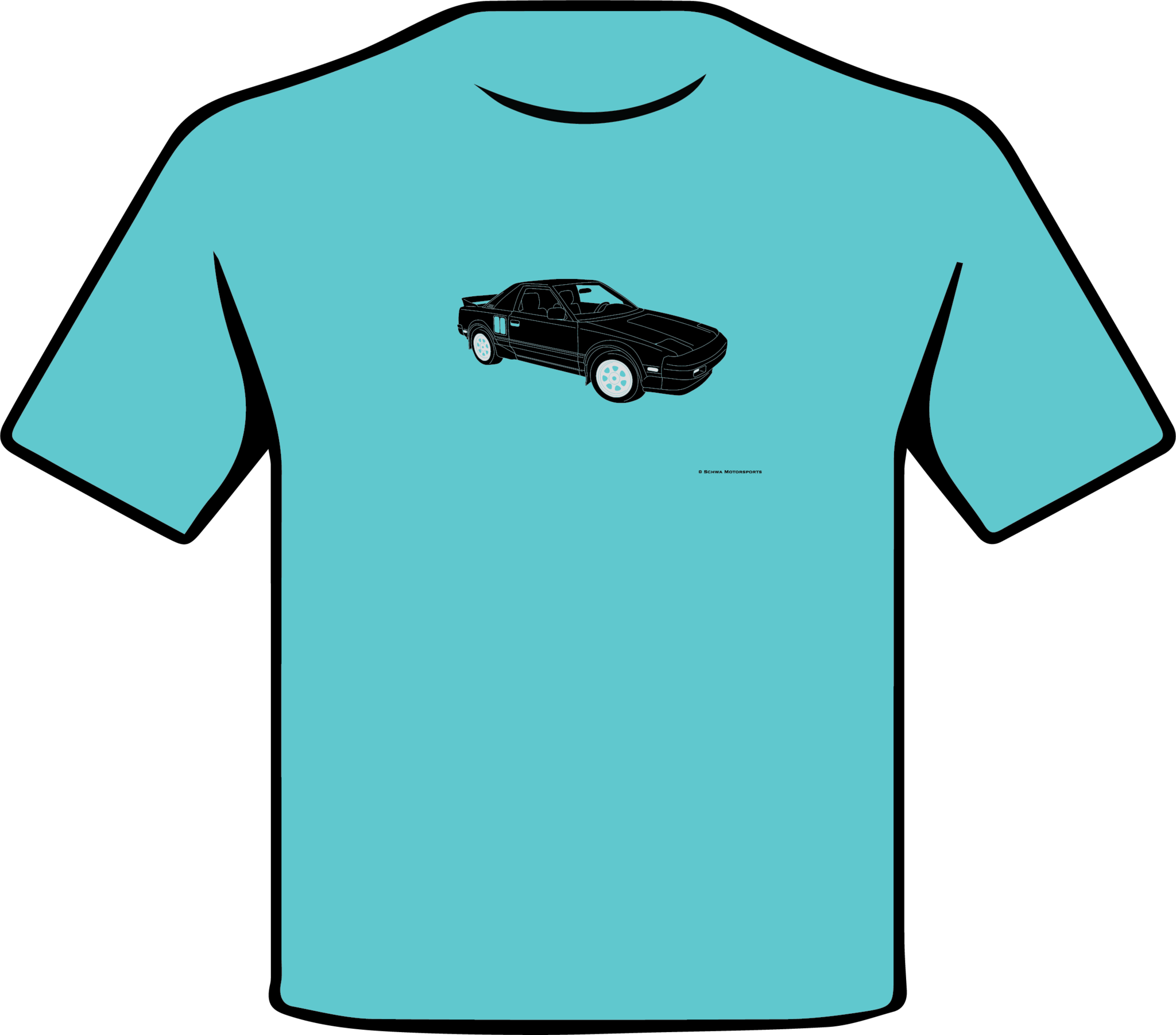 Toyota MR2 Front 3/4 Angle Multi Color T-Shirt