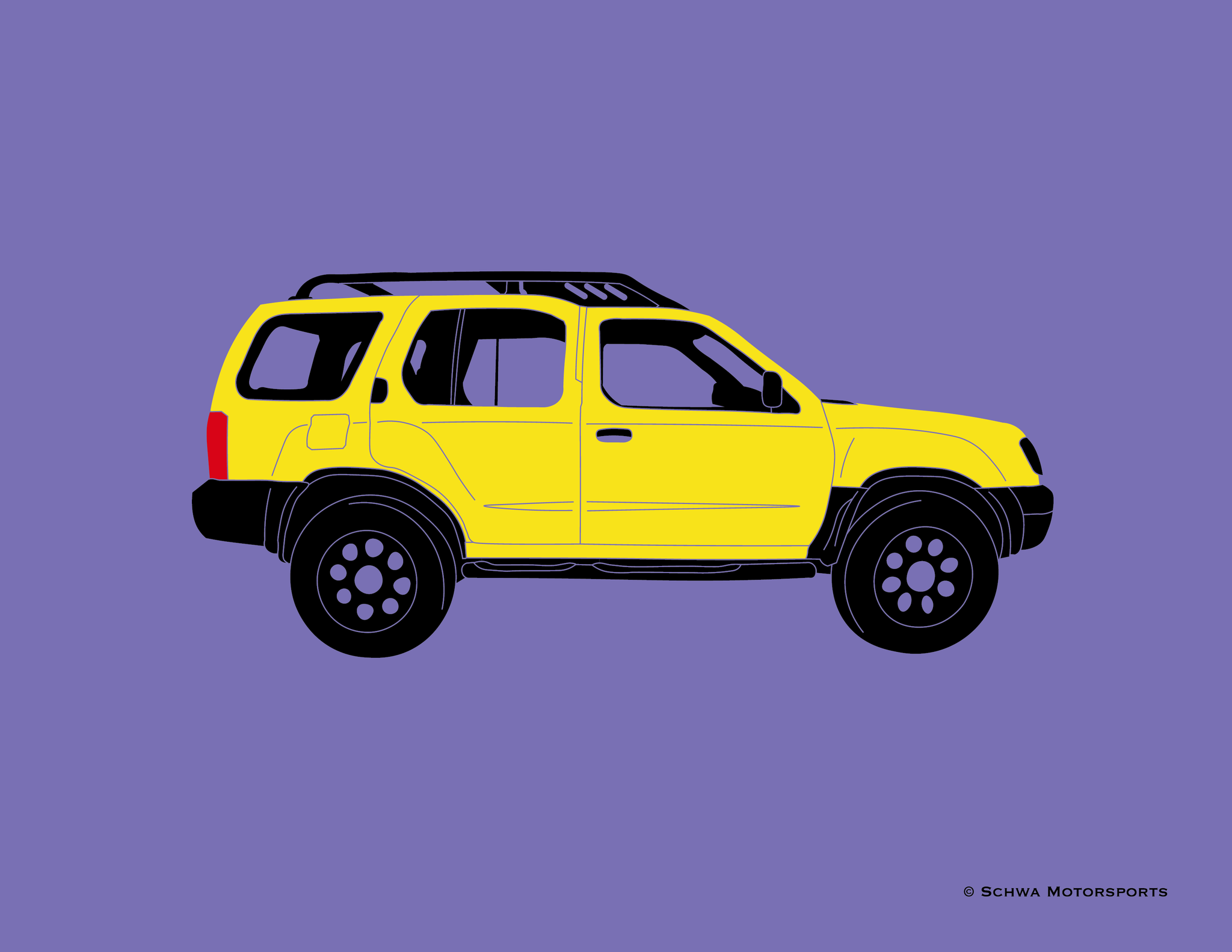 Nissan Xterra Side View Multi Color T-Shirt