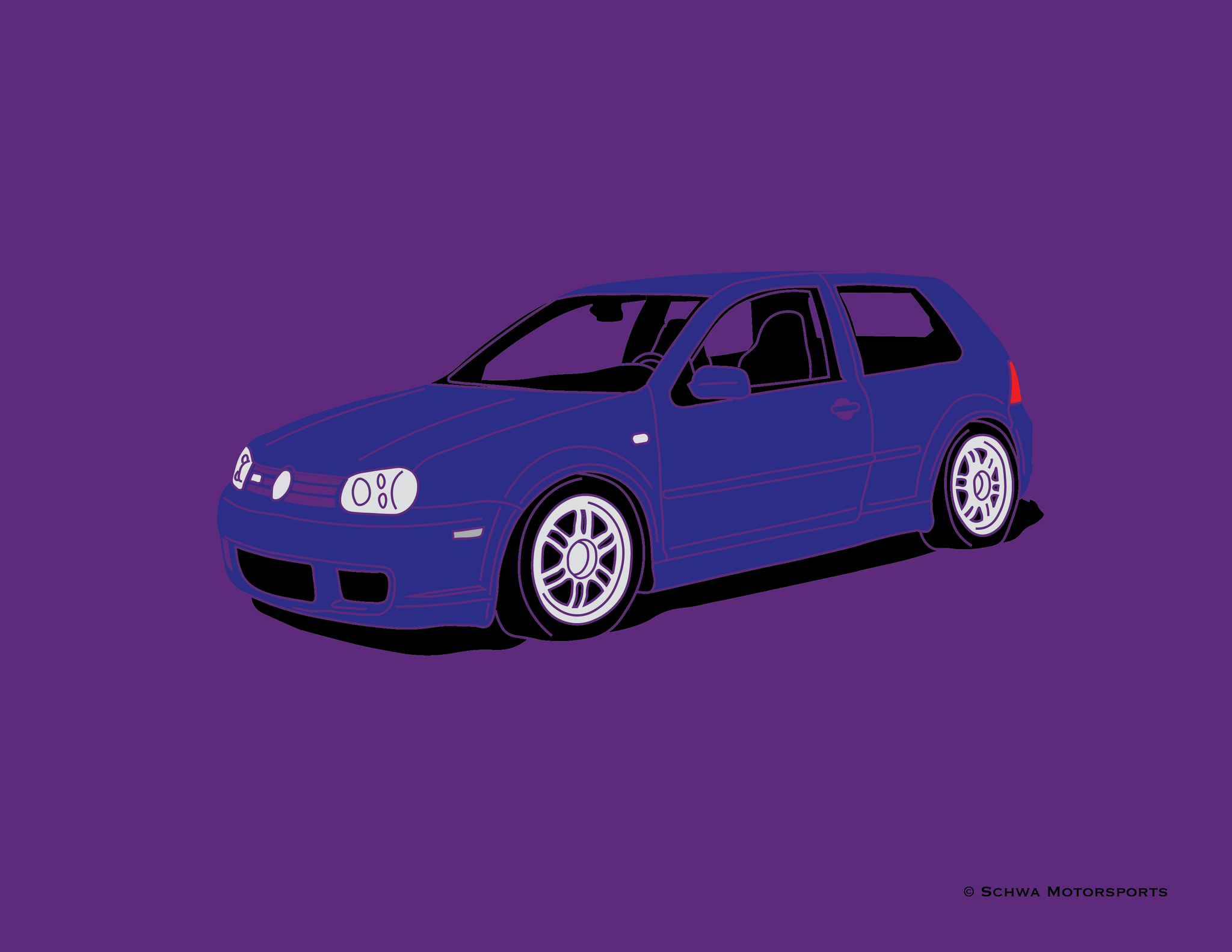 Volkswagen R32 Front 3/4 Angle Multi Color T-Shirt