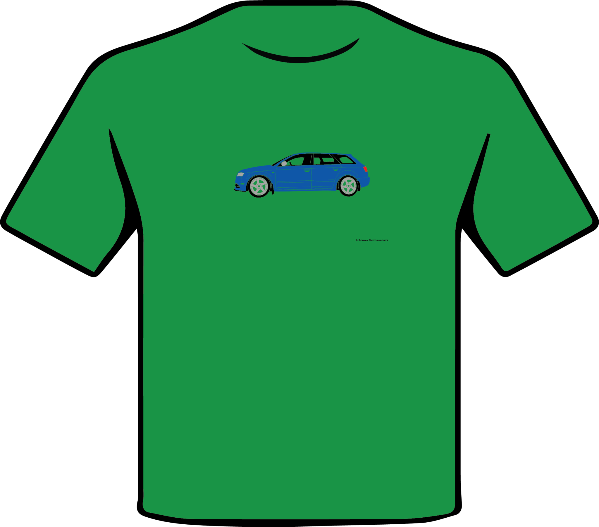 Audi S4 Side View Multi Color T-Shirt