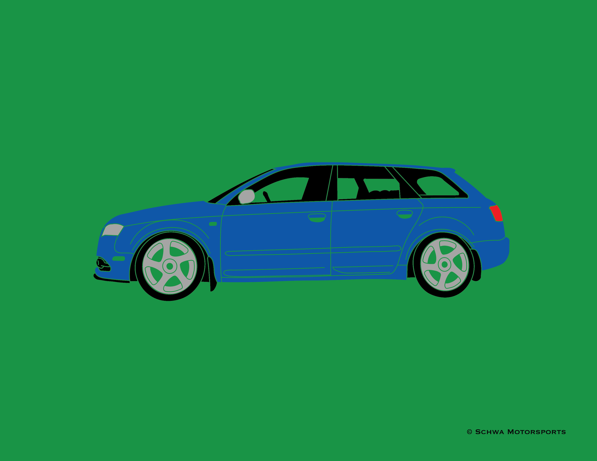 Audi S4 Side View Multi Color T-Shirt