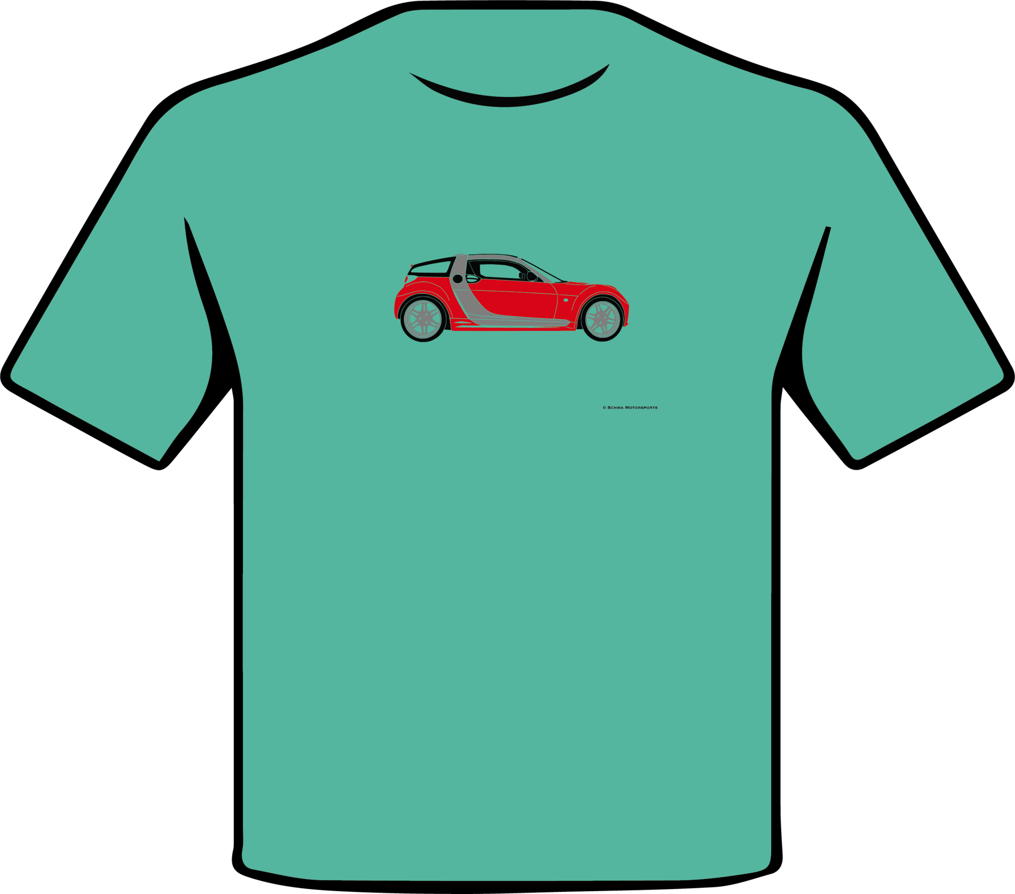 Smart Roadster Side View Multi Color T-Shirt
