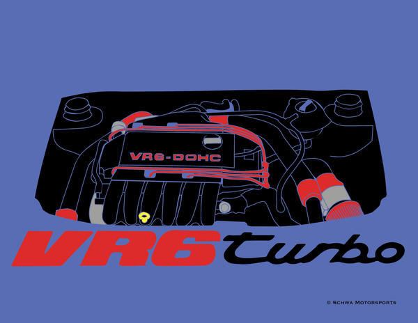 VR6 Turbo Engine Bay Multi Color T-Shirt