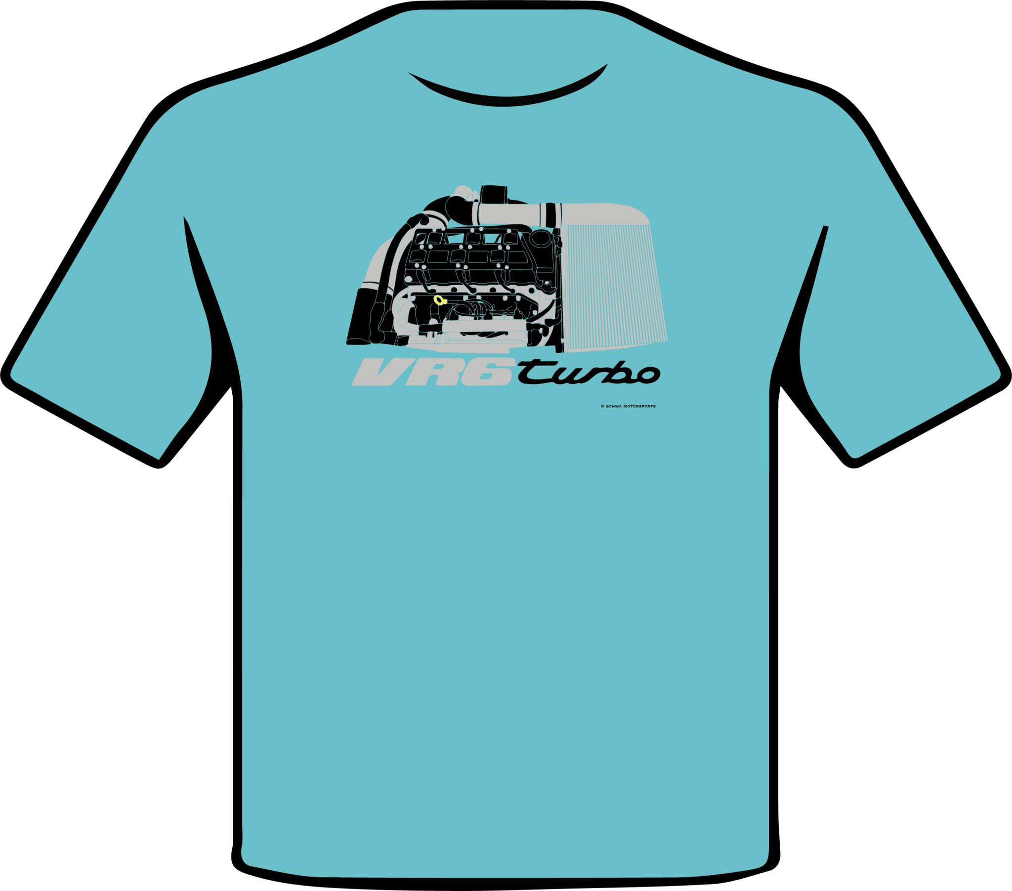 VR6 Turbo Rabbit Engine Bay Multi Color T-Shirt