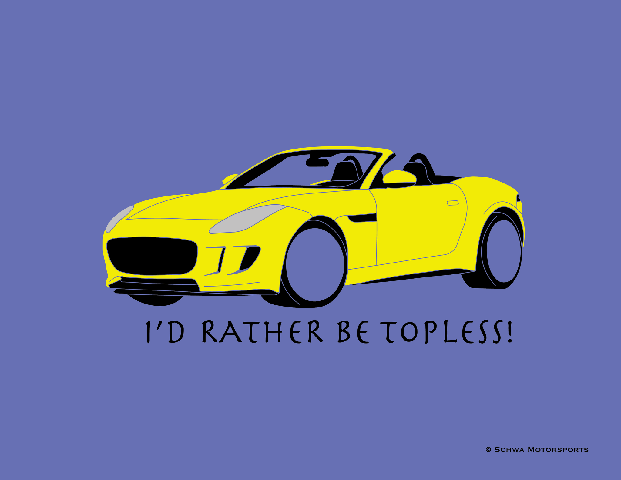 Jaquar F-Type I'd Rather Be Topless Multi Color T-Shirt